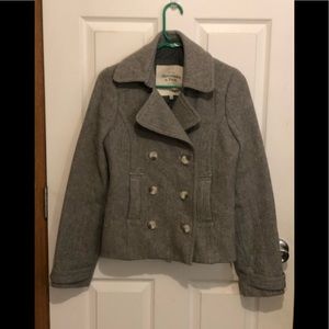 Abercrombie & Fitch New York pea coat gray womens small